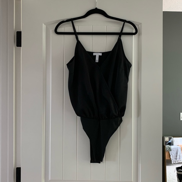Leith Black Wrap Bodysuit - Picture 2 of 12